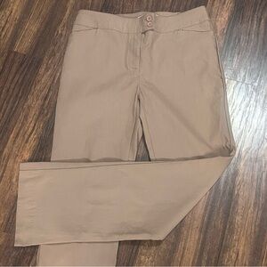 Cleo Neutral Tan Straight-Leg Trouser Pants - Polished Casual
Style, Size 8